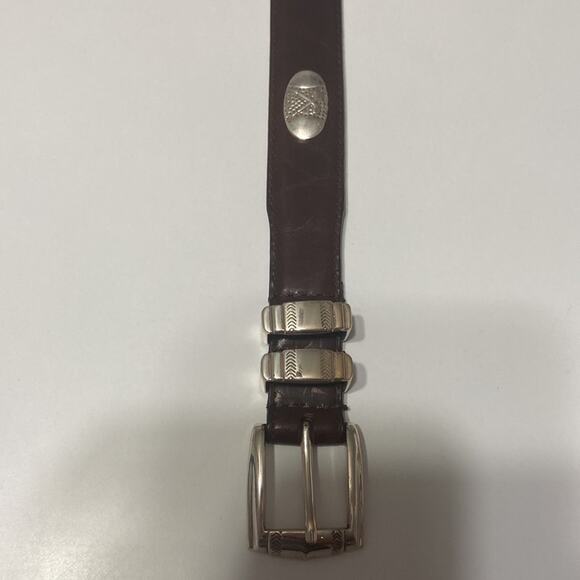 Belt AML 3000 Golf Emblem Women Brown Top Grain Oil Tan Leather Belt Size 34 - Picture 2 of 10